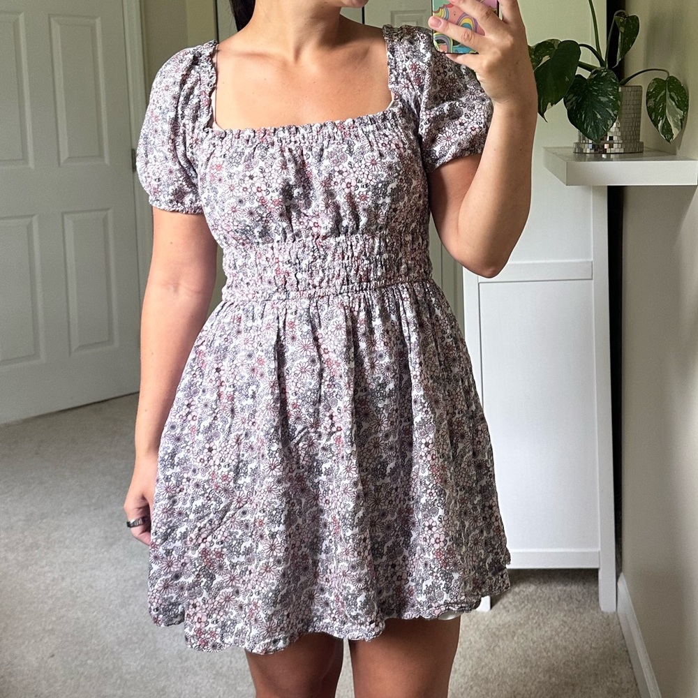 BP Floral Puff Sleeve Mini Dress